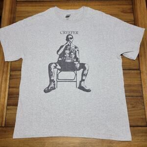 Shia LaBeouf Tattooed Grey Unisex Tee "Creeper" - Size Large